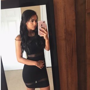 Black mesh dress